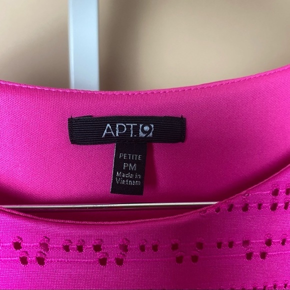 APT. 9 Petite Medium Hot Pink Geo Cut Out Lined Top Office Neon Modest - Picture 2 of 7